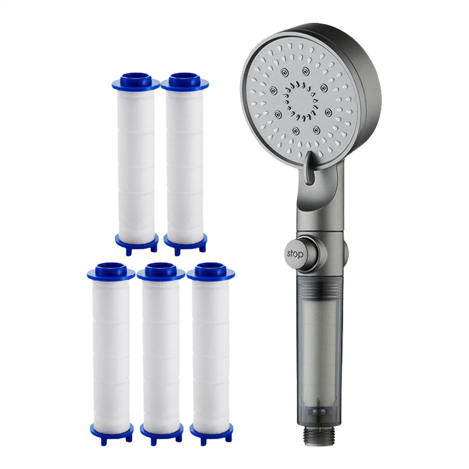 High Pressure Shower Head Handheld - Hochdruck-Duschkopf, 5 Modi Duschkopf eingebauter Filter,