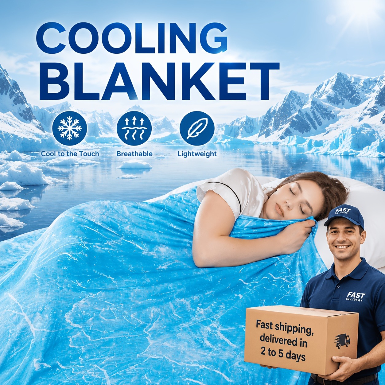 Cooling Blanket Hot Sleepers - Kühlende Decke für Menschen mit Hitzewallungen