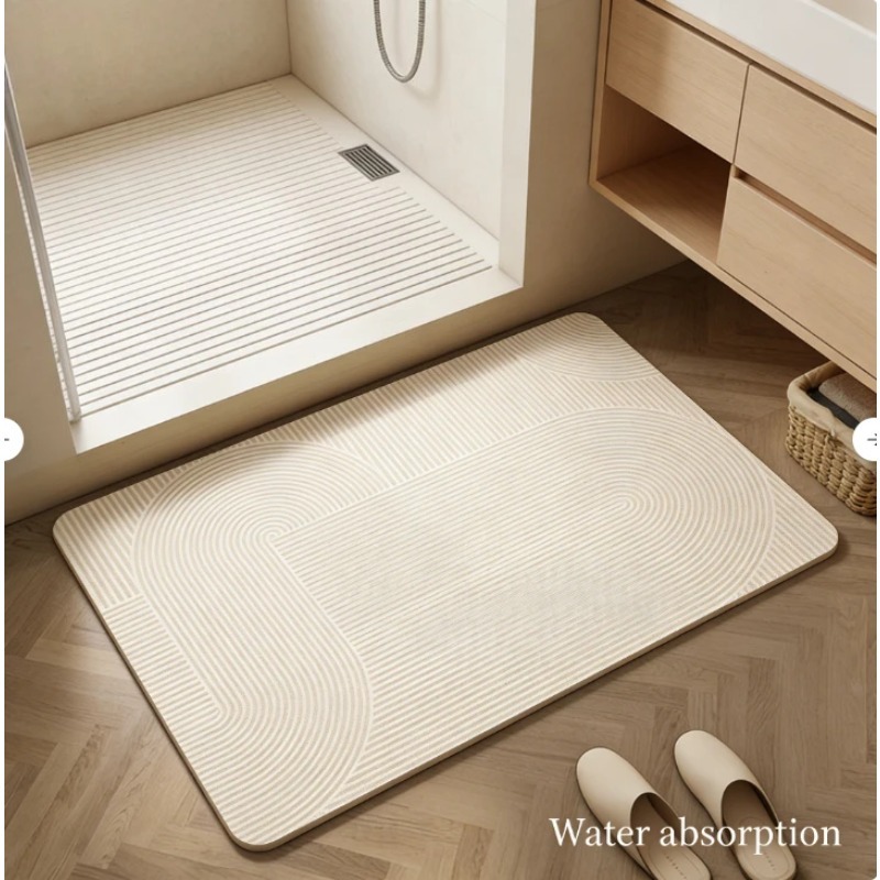 Quick Dry Diatomite Bath Mat - Badezimmer-Bodenmatte aus Diatomeenerde, Superabsorbierend, Schnelltrocknend, Rutschfest,