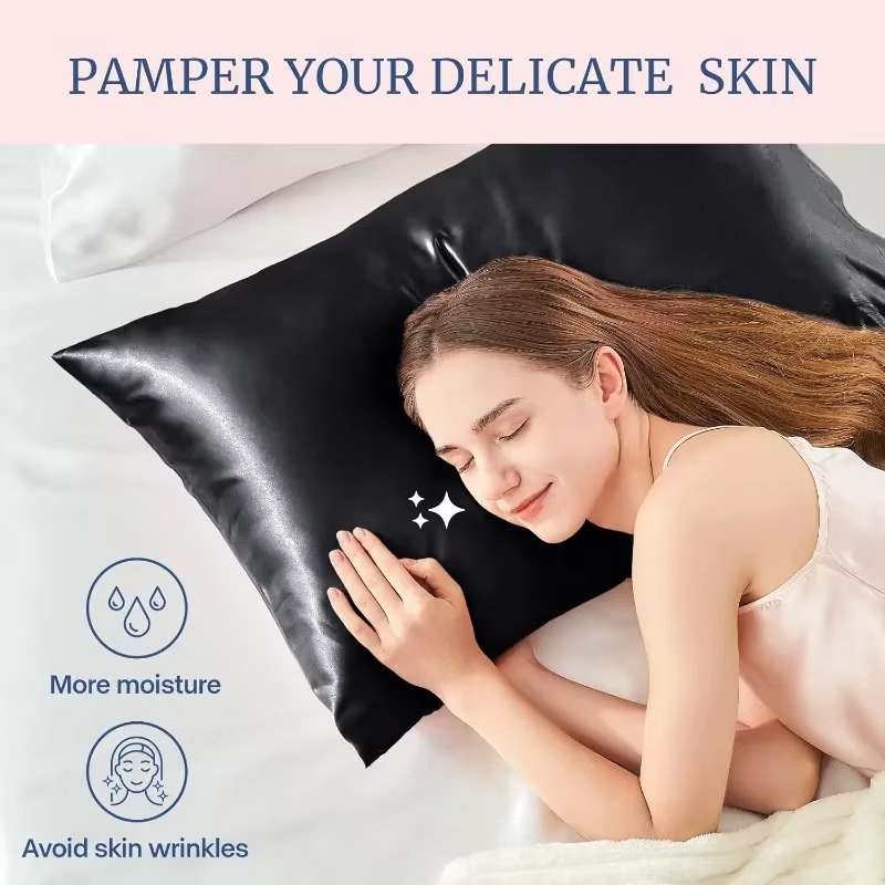 Satin Silk Pillowcase Hair Skin - Mit Geschenk für Frauen und Männer,