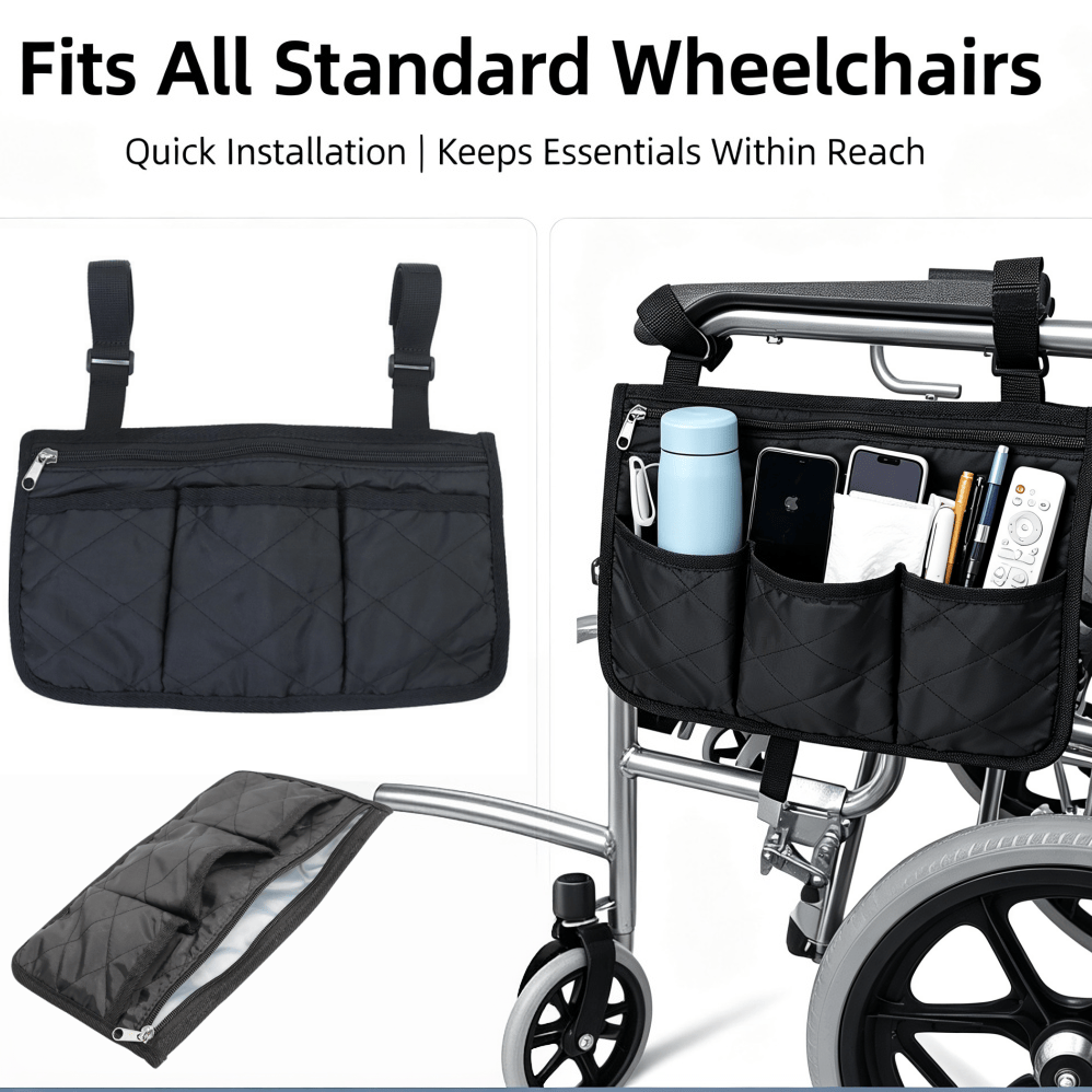 Storage & Organization - Multifunktionale Rollstuhl-Armlehnen-Seitentasche mit mehreren Taschen, hängende
