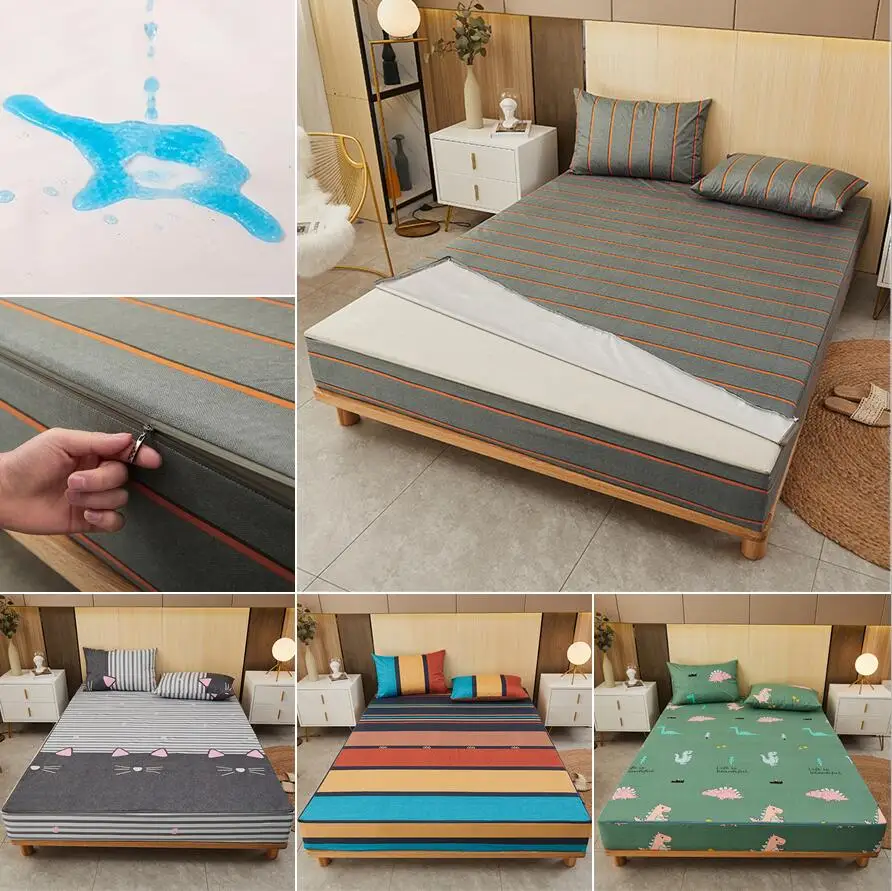 Waterproof Mattress Protector Breathable - Sechsseitig mit Reißverschluss, Matratzenschutzbezug, vollständig wasserdicht,