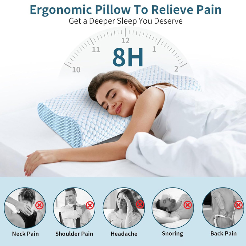 Anti Snore Contour Pillow - Langsam-Rebound-Kissen, 60 x 40 x 12