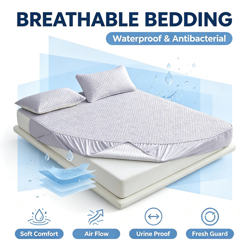 Waterproof Mattress Protector Breathable - Wasserdichter geprägter Matratzenbezug, gesteppter Bettbezug, verdickter