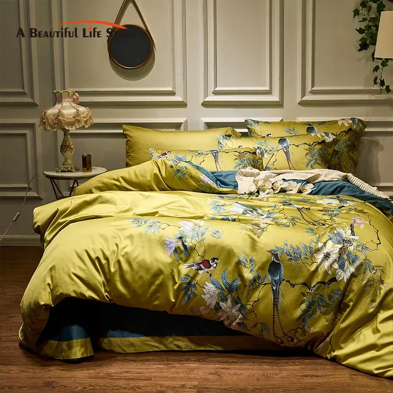 Aesthetic Floral Duvet Cover - Luxus 600TC Bettwäsche Set aus ägyptischer