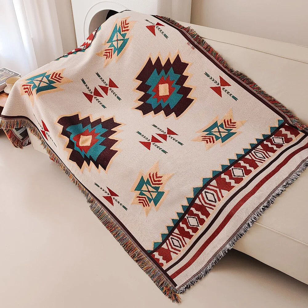 Übergroße Boho-Aztekendecke mi – Boho Throw Blanket Fringe Bewertung und Preis