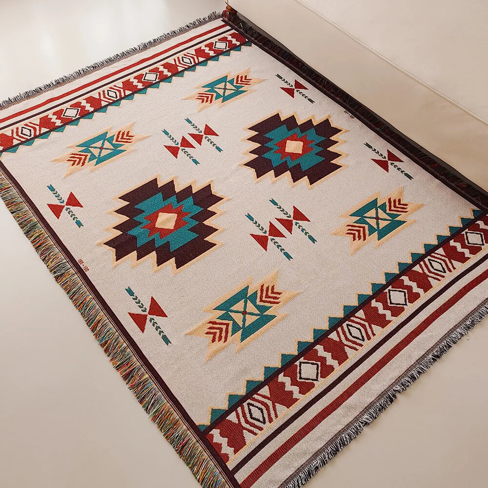 Übergroße Boho-Aztekendecke mi – Boho Throw Blanket Fringe Bewertung und Preis