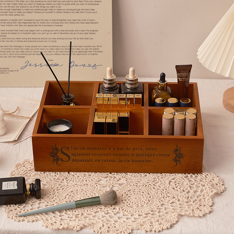 Zakka Retro-Holzbox mit sechs  – Storage & Organization Bewertung und Preis
