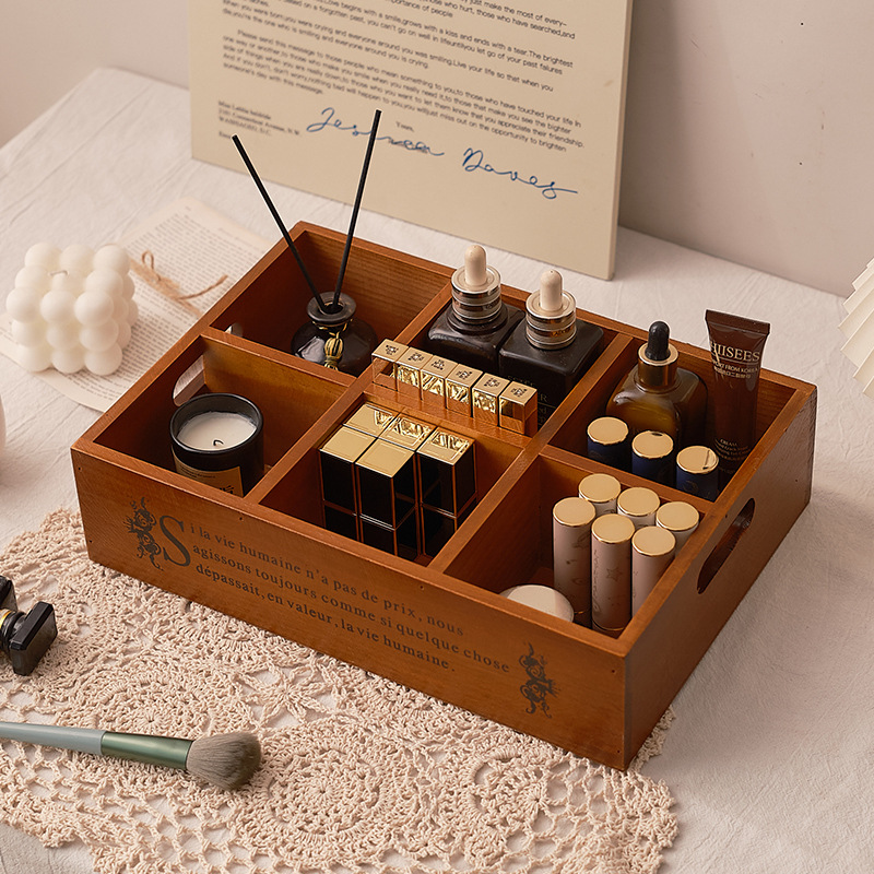 Zakka Retro-Holzbox mit sechs  – Storage & Organization Bewertung und Preis