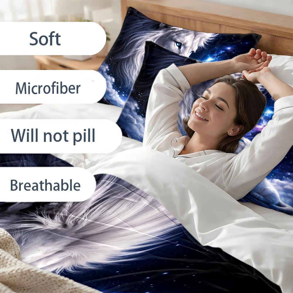 3-teiliges Sternenhimmel-Löwen – Duvet Cover Sets With Zipper Bewertung und Preis