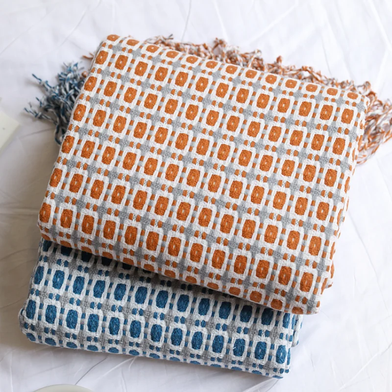 Geometrische Gitter-Jacquard-W – Boho Throw Blanket Fringe Bewertung und Preis