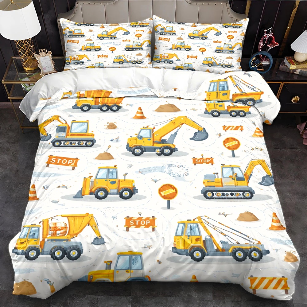 Bettwäsche-Set mit Bau-Fahrzeu – Duvet Cover Sets With Zipper Bewertung und Preis