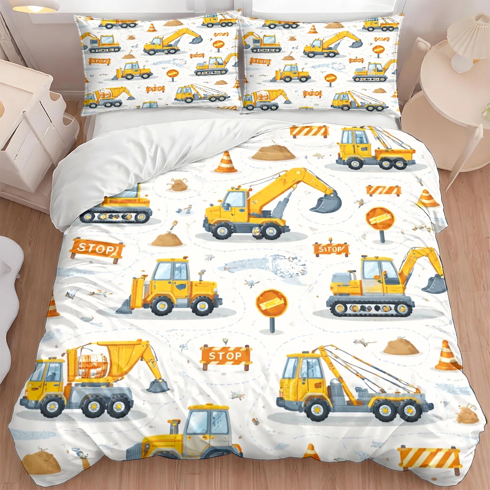 Bettwäsche-Set mit Bau-Fahrzeu – Duvet Cover Sets With Zipper Bewertung und Preis