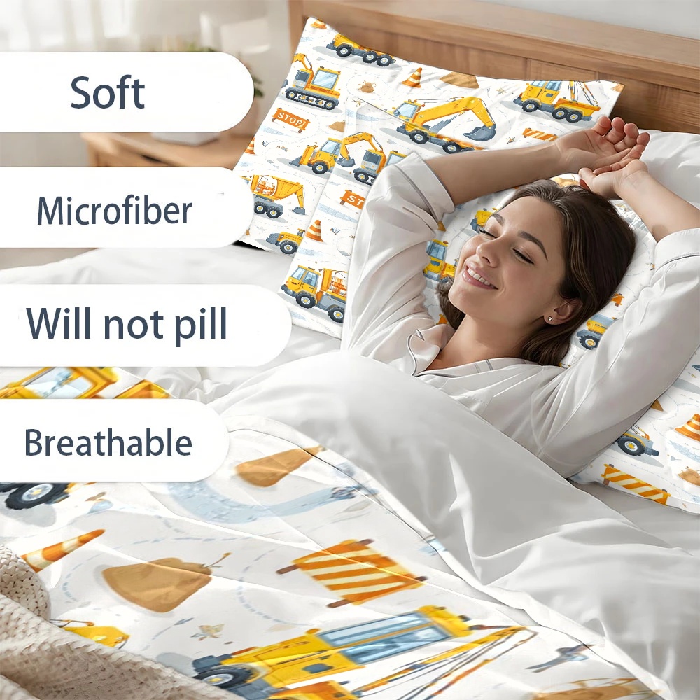 Bettwäsche-Set mit Bau-Fahrzeu – Duvet Cover Sets With Zipper Bewertung und Preis