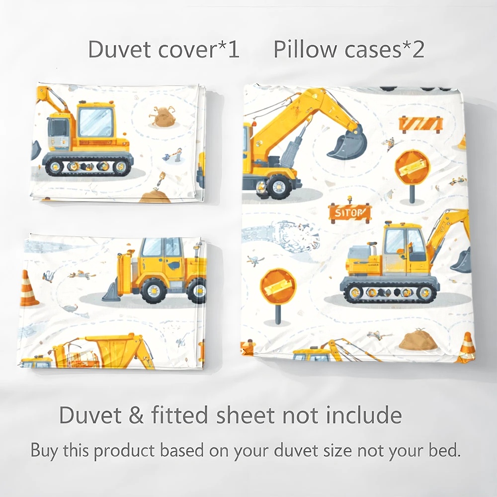 Bettwäsche-Set mit Bau-Fahrzeu – Duvet Cover Sets With Zipper Bewertung und Preis