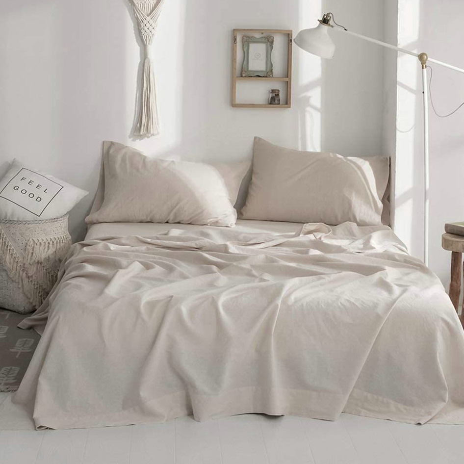 100% Leinen-Bettwäsche-Set, Qu – Fitted Bed Sheets Deep Pocket Bewertung und Preis