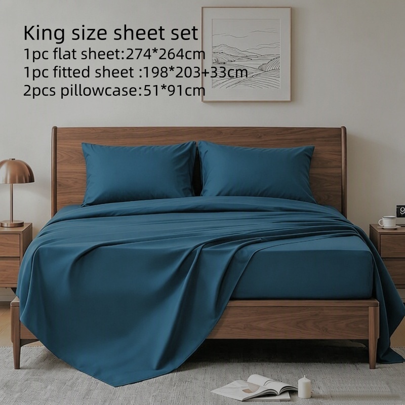 4-teiliges King-Size-Bettwäsch – Fitted Bed Sheets Deep Pocket Bewertung und Preis