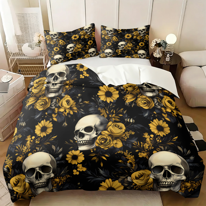 Dunkle Ästhetik Totenkopf Gelb – Aesthetic Floral Duvet Cover Bewertung und Preis