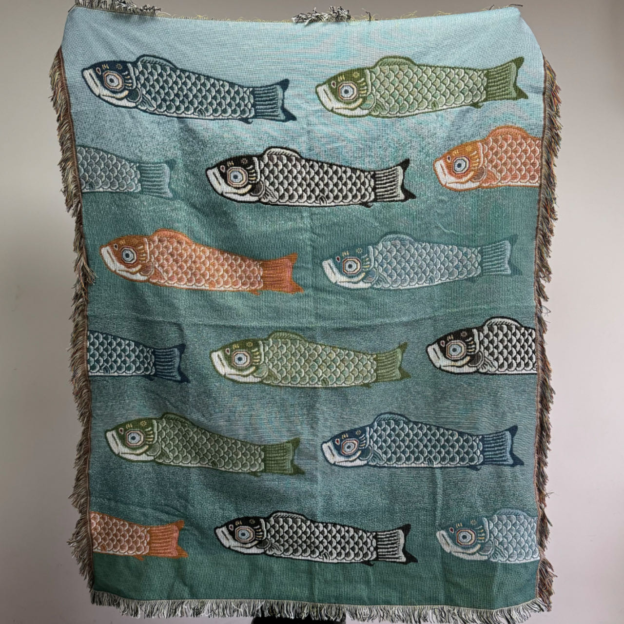 Koi-Fisch Jacquard-Gewebte Wur – Boho Throw Blanket Fringe Bewertung und Preis