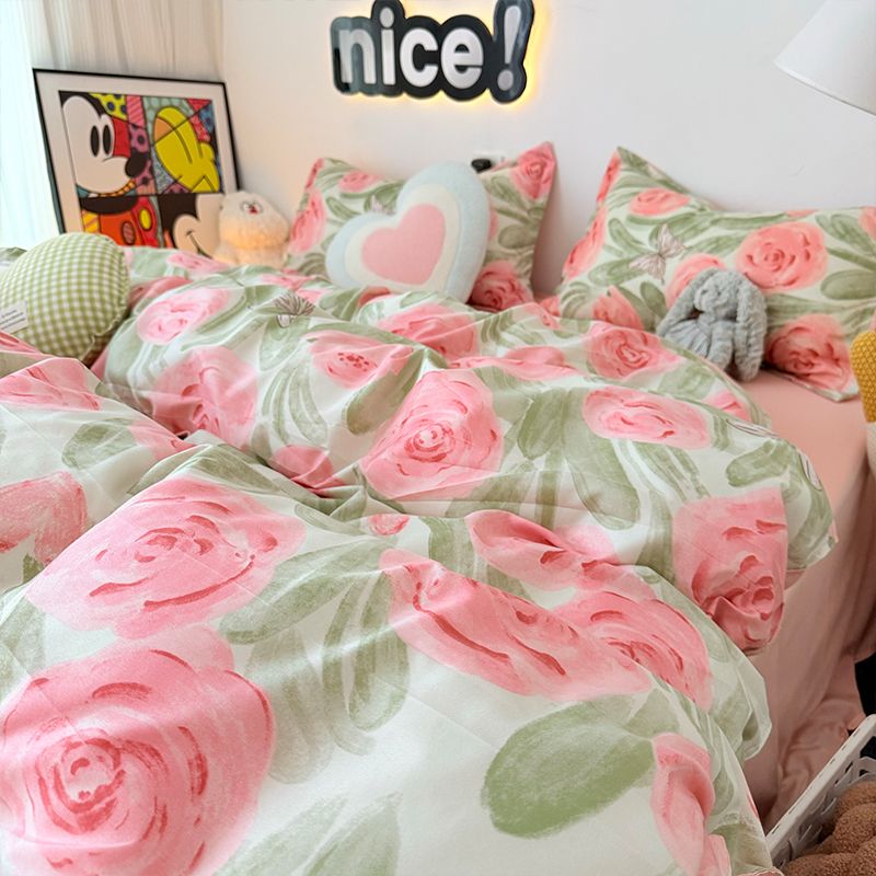Rosa Rose Bettbezug-Set mit Re – Duvet Cover Sets With Zipper Bewertung und Preis