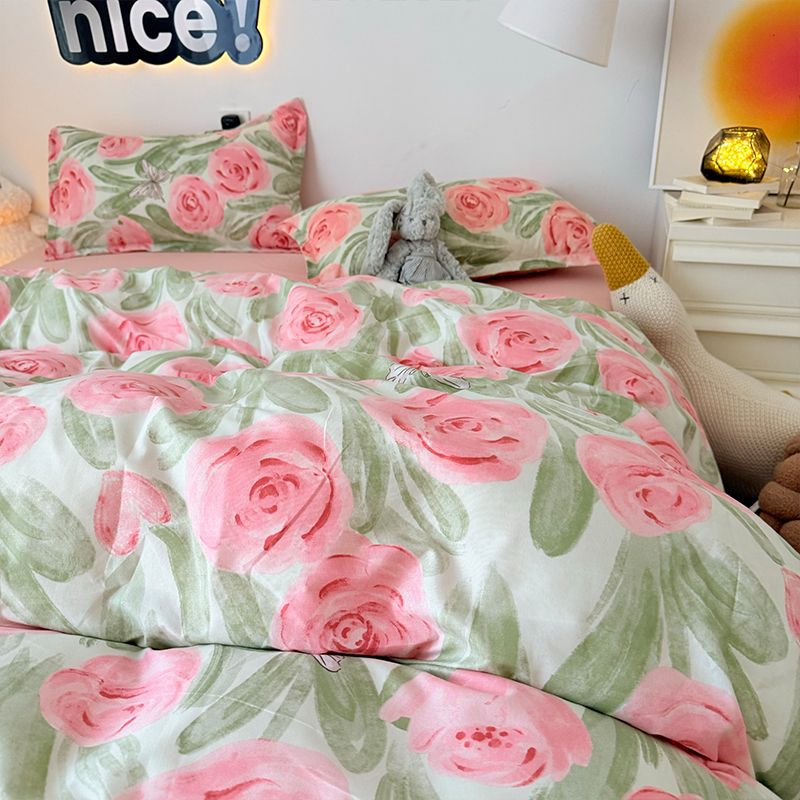 Rosa Rose Bettbezug-Set mit Re – Duvet Cover Sets With Zipper Bewertung und Preis
